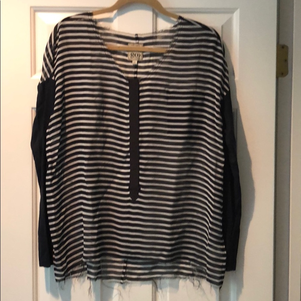 GoSilk striped top, size XS.
